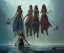 Placeholder: Insanely detailed photography of a FOUR beautiful girls representing "water, earth, fire and air" intricate and hyperdetailed painting by Ismail Inceoglu Huang Guangjian and Dan Witz CGSociety ZBrush Central fantasy art album cover art 4K 64 megapixels 8K resolution HDR