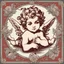 Placeholder: Lovesick cherub looking cupid illustration, vintage valentines day colors, overexaggerated, detailed drawing, behance, Victorian inspired, art station