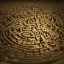 Placeholder: one man in the center of a round maze, concept art, sharp focus, illustration, Exquisite details and textures, highly detailed