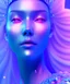 Placeholder: A portrait of a crystalised blue pink queen, atmospheric, realistic, unreal engine, lighting, octane render.