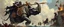 Placeholder: wooden catapult on elephants back, knights and lances tournament, horses hit hard, oil and airbrush, epic fantasy illustration, black giant on vampire rhino with steel gauntlets, scared knights jumping into water, people climbing falling ladders on the castle walls, arbalests with fire and catapults