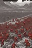 Placeholder: a red battle field with dead orcs