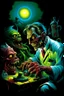 Placeholder: High_Quality_Art Digital Painting of Science experiment Horror surgeon Monster zombie creature by Richard Corben, Todd Schorr, T-Shirt Design, Black Background,