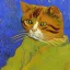 Placeholder: Portrait of a cat by Van Gogh