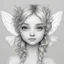 Placeholder: realistic FAIRY, adult, face view, cute, smile, beautiful, full view, realistic, coloring page, only draw lines, coloring book, clean line art, wildlife-inspired, kid style, –no sketch, color, –ar 3:4, white background, minimalistic black lines, 8k, minimal black color, low level black colors, coloring page, use pure black and white colors, avoid thick black colors, thin black line art, avoid colors, perfect shape, perfect clear lines, clear edges, white background,