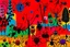 Placeholder: A magenta jungle with fiery weevils painted by Joan Miro