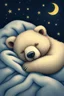 Placeholder: sleeping bear, sweet dreams, calm, realistic, as in image on a sleeping blanket