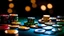 Placeholder: Online Betting, Blockchain gambling, bitcoin casino chips on table, Cryptocurrency gambling concept