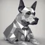 Placeholder: make one realistic business dog that is made of shapes and has a suit on looks a little like crystals lowest 2048 x 1152 pixels and highest 6 MB