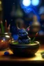 Placeholder: pen outline, awake within a magical nightmare, cauldron with shining sigil and containing a slightly alien fur ball gremlin in it, prize winning oil painting, ,bokeh like f/0.8, tilt-shift lens 8k, high detail, smooth render, down-light, unreal engine