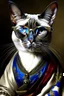 Placeholder: Prompt: the real awesome Siamese Cat queen in regals wearing reading glasses portrait 1600s