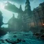 Placeholder: sunken underwater city of Norse gods, fish swimming around, highly detailed, cinematic, ultra photorealistic, ultra realistic, volumetric lighting, sun shafts