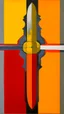 Placeholder: An orange warrior sword painted by Piet Mondrian