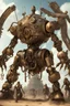 Placeholder: steampunk warrior robot with a big, complicated and detailed mechanical sword in a battlefield. Masterpiece, hyper detailed, details, battlefield, dramatic, dramatic lighting