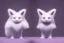 Placeholder: A photo of a white fur monster standing in a purple room