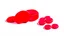 Placeholder: a bubble pack of red pills, next to torn red ribbon, on a white background