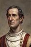 Placeholder: uomo di mezza età, naturalmente capelli scuri e carnagione chiara, magari se proprio vuoi dargli un segno particolare una piccola escrescenza vicino all'occhio tipo Cicerone (Se si vedono le mani il nell'anello senatoriale) vestito con abiti della roma antica