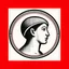 Placeholder: greek statue front portrait logo bauhaus, stamp.