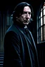 Placeholder: I want a picture that 's more like Professor Snape , with a high level of horror , and I want Hogwarts behind him .