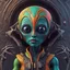 Placeholder: Imagine an alien from another galaxy, which (((does not have a big head))), (((does not have big eyes))), which is another race similar to humans, but with a special distinctive detail. With clothes, colorful