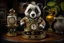 Placeholder: steampunk panda in moutai whiskey china design