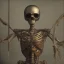 Placeholder: a skeleton archer holding a bow in his hand, steam punk, realistic, made in octane, cinematic, ultra-realistic, extremely detailed octane rendering, 8K, VRAY Super Real ar 2:3, dof photorealistic futuristic 50mm lens hard lighting dark gray tintype photograph, realistic lighting, sepia color