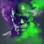 Placeholder: Yung Samuel l jackson, mutando en un skrull, depresive green abstract digital art obscure smoke london dramatic