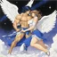 Placeholder: (in the style of Orion, by Masamune Shirow) Jacob wrestling with angel