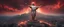 Placeholder: Hyper Realistic apocalyptic view of The statue of Christ the Redeemer & fireballs with dark red sky