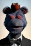 Placeholder: Waist up muppet Portrait, Vladimir Putin as muppet doll, Black suit, photo studio, blue background, unreal engine 5, concept art, art station, god lights, ray tracing, RTX, lumen lighting, ultra detail, volumetric lighting, 3d.