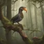 Placeholder: Bird with a snake head in forest branch