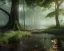 Placeholder: super woods with abundant water with high details of forest well lit with sunlight and with diversity of plants