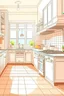 Placeholder: A cartoon drawing of a spacious kitchen