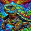 Placeholder: Drawing of a turtle with a colorful background, turtle, turtle, art by Alessandro Pautoso, drawing by Android Jones, spectacular colors hyper realism, adult turtle, colorful!! Highly detailed, colorful hyperrealism, highly detailed bright colors, by Derek Zabrucki, by Tony Sartt, anthropomorphic salamander, world-themed turtle, hyper-detailed colorful