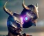 Placeholder: Superhero, bullseye mask, horns, cape, viking shield, jellyfishsombrero, metal, steel hands, strong, chest plate, gloves, pauldrons, pressurized boots, radium, sleeved, muscular, mustache