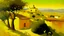 Placeholder: A golden yellow Spanish like town painted by Birge Harrison