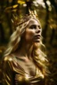 Placeholder: Woman queen gold hair nature celestial