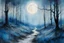 Placeholder: Happy blue forest moonscape in art brut style by Stewart Edmondson, Thomas Wells Schaller and Nita Engle, meticulously entangled, intricatel landscape