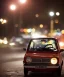 Placeholder: fiat 126p, city. high speed. bokeh. lens flare. warm lights. high detailed