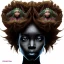 Placeholder: photo. 3 three Brown skin women. Three dark skin women. Three black women. .three women. A mother. Two daughter. Twins. A mother with her children. three young black women. wood nymphs emerging from the forest. Her hair looks like vines. Dreadlocs. Her skin is the colour of dark soil. Her skin looks like tree bark. Her clothing is made of vines, grass and leaves.