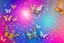 Placeholder: opening to the soft pink and blue crystal rise of butterflies on gold background