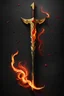 Placeholder: Scimitar that is Black with a golden hilt with red firey engravings