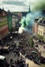 Placeholder: germany after weed legalization, german city, dust from smoking weed, happy stoned people, smoking a blunt