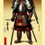 Placeholder: Ukiyo-e Style , Male Samuri in armour, full body