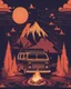 Placeholder: /imagine prompt: Campfire Van::2 Art Nouveau, Pointillism, Iconography, Warm hues, Magical realism, synthwave:: t-shirt vector, center composition graphic design, plain background::2 mockup::-2 --upbeta --ar 1:1