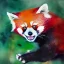 Placeholder: red panda by Agnes Cecile surrounded by sakuras, soft natural colors