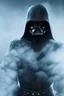 Placeholder: All Black Anakin Skywalker soldier, ghost, wearing high tech mask, white smoke, dark, rage, sorrow, high definition, ultra 8 k, volumetric lighting, blue fire, fog