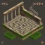 Placeholder: 3d isometric labyrinth with stairs and pillars