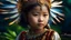 Placeholder: little young Sarawak Kelabit Christian girl, peaceful, gentle, calm, wise, traditional Kelabit costume, perfect eyes, exquisite composition, night scene, fireflies, stars, beautiful intricate insanely detailed octane render, hornbill feathers, 8k artistic photography, photorealistic concept art, soft natural volumetric cinematic perfect light, chiaroscuro, award-winning photograph, masterpiece, raphael, caravaggio, William-Adolphe Bouguereau, alma-tadema