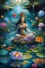 Placeholder: Alchemy RefinerSsterbenart A graceful floating water goddess Suggested details Asian-like style A graceful floating water goddess, her delicate figure is surrounded by a tranquil garden of ethereal water flowers. These flower petals convey many emotions, moving gently with the wind rippling on the surface of the clear water. The stems of aquatic plants come in many vibrant colors, dazzling with their beauty. This captivating scene is depicted in a painting of stunning detail, where every aspect